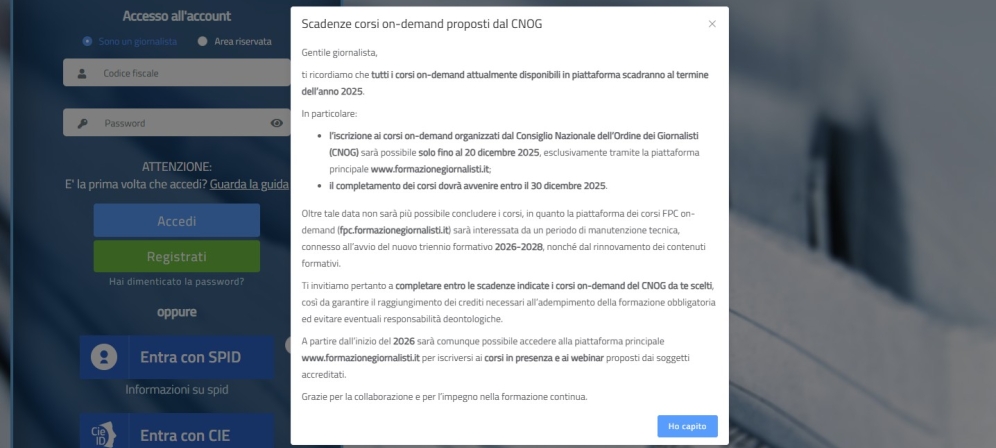 Chiusura triennio 2023-2025